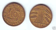 Germany 10 Reichspfennig 1924 A - 10 Rentenpfennig & 10 Reichspfennig