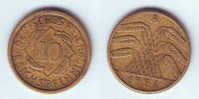 Germany 10 Reichspfennig 1926 A - 10 Rentenpfennig & 10 Reichspfennig