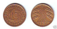 Germany 10 Reichspfennig 1931 A - 10 Renten- & 10 Reichspfennig