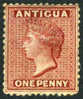 Antigua #5 (SG #13) Mint Hinged 1p Victoria From 1872, Expertized - 1858-1960 Kolonie Van De Kroon