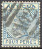 Antigua #10 XF Used 4p Victoria From 1879 - 1858-1960 Colonie Britannique