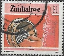 ZIMBABWE 1985 National Infrastructure - $1 - Playing Mbira (musical Instrument)  FU - Zimbabwe (1980-...)