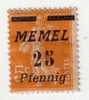 Memel Nº  51  25 P.s. 5 C.  Naranja  De 1922 --    . - Otros & Sin Clasificación