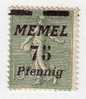 Memel Nº  66  75 P.s. 15 C.  Verde  De 1922 - B-    . - Otros & Sin Clasificación