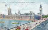 5155    Regno  Unito     London  Houses Of Parliament And Westminster  Bridge  VG  1953 - Houses Of Parliament