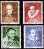 ESPAÑA 1950-53 - LITERATOS - EDIFIL Nº 1071-1074 - YVERT 801-821-822-834 - Nuovi