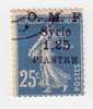 Siria Nº 93   1,25 P. S. 25 C. Azul De 1923  .-  Defecto Dientes - Otros & Sin Clasificación