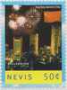 Hong Kong Return To China, Flag, Building, Fireworks, MNH, Nevis - Antilles