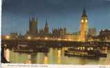 5247     Regno  Unito     London  Houses Of Parliament Floodlit  VG  1968 - Houses Of Parliament