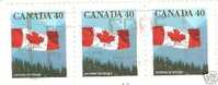 TROIS TIMBRES IDENTIQUES DU CANADA "DRAPEAUX 40" OBLITERES - Colecciones