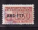 1953 -PACCHI IN CONCESSIONE - MATRICE - CAT. SASS. N° 1 USATO  VAL. CAT. 6.00€ - Postal And Consigned Parcels