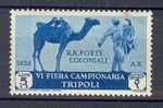 Italian Tripolitania 1932 Mi. 171   5 L  + 1 (L) Mustermesse Tripolis Beduine Mit Kamel MH* - Tripolitaine