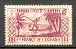 French Oceania 1913 Mi. 90   2 C Spear Fisherman Speerfischer MNG - Other & Unclassified