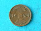 1924 F - 2 REICHSPFENNIG / KM 38 ( For Grade, Please See Photo ) ! - 2 Renten- & 2 Reichspfennig