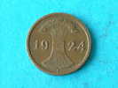 1924 F - 2 REICHSPFENNIG / KM 38 ( For Grade, Please See Photo ) ! - 2 Renten- & 2 Reichspfennig