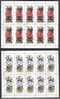 Scented Roses, Wonderful Perfumed Set Of 6 Stamps From 1973 In Minisheets Of 10 - Bhután