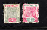 Seychelles 1890-1900 Queen Victoria 2v Mint No Gum - Seychelles (...-1976)