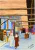 SCENE De Rue ORIENTALISTE    -  PEINTURE ACRYLIQUE SUR CARTON RIGIDE  Signee  -  2006 - Acrylic Resins