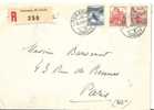 N° Y&t 293+295+348   Lettre   LAUSANNE       Vers    FRANCE     Le   13 OCTOBRE 1947 - Brieven En Documenten