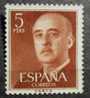 SPAIN 1954-56 Nr 832 Gen. Franco 5 P - Used Stamps