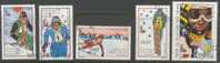 Congo 1979 Winter Olympic Games Lake Placid 1980 Set Of 5 Obliteries/used - Hiver 1980: Lake Placid