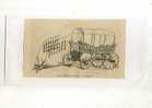 - ARABA OMNIBUS DE CONSTANTINOPLE . GRAVURE SUR BOIS DU XIXe S. DECOUPEE ET COLLEE SUR PAPIER A DESSIN - Other & Unclassified