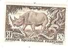 TIMBRE AFRIQUE EQUATORIALE FRANCAISE - THEME "FAUNE" RF 30 C NON OBLITERE - Rhinozerosse