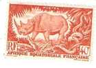 AFRIQUE EQUATORIALE FRANCAISE - THEME "FAUNE" RF 40 C NON OBLITERE - Rinoceronti