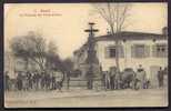 CPA  ANCIENNE- FRANCE- REVEL (31)-  LA FONTAINE DES 3 GRACES EN HIVER- VACHES A L'ABREUVOIR  TRES BELLE ANIMATION - Revel