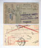2 X Carte Caisse De Retraite JUMET 1938/67 - 2 X Cachet De La Commune Au Verso --  OO/006 - Volantini Postali