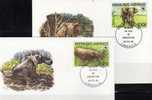 WWF-Set 61 Gabun 1009/2 4FDC 36€ Steppenelefant In Afrika Mit Dokumentation - Eléphants