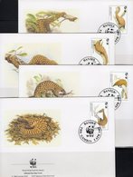 WWF 159 Gambia 1550/3 FDC 10€ Langschwanzschuppentier 1993 Naturschutz Dokumentation Wildlife Cover Pangolin AFRICA - Lettres & Documents