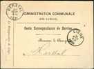 Carte Correspondance De L'administration Communale De Liège Vers Herstal En 1886 - Franquicia
