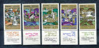 ISRAELE 1968 NUOVO ANNO EBRAICO 5729, SERIE COMPLETA, VEDUTE DI GERUSALEMME. MNH** YT 363-67 - Joodse Geloof