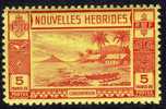 Nouvelles Hébrides N° 110 XX  5 F. Rouge Sur Jaune TB - Unused Stamps