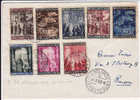 STORIA POSTALE - VATICANO ANNO SANTO 1950 SERIE S.31 COMPLETA 8 VAL. - VIAGG. NON IN TARIFFA 31/03/1952 - Covers & Documents