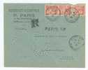 1F50 Iris X 3 Sur Lettre De Paris Avec Recommandation De Fortune Du 7 2 45 - 1939-44 Iris