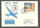 Sweden Airmail ABA SAS 25th Anniversary Stockholm - Paris 1970 Cover To Le Bourget Airport France - Usati