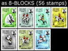 CV:96.00   ADEN-Kathiri State Of Seiyun 1967 Lippizianer Horses.IMPERF.8-BLOCKS:7 (56 Stamps)  [non Dentelé] - Other & Unclassified