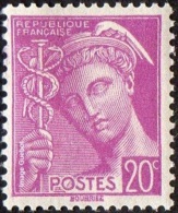 France Mercure N°  410 ** Le 20 Centimes Lilas - 1938-42 Mercurius