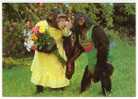 Humour Singes En Couple" Happy Day"" Mariage "(Les Naturelles) "Gros Bisou..et Bouquet De Fleurs ! "CPM Glacée R/v TBE - Affen