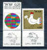 ISRAELE 1974 CENTENARIO DELL' UPU " UNIONE POSTALE UNIVERSALE ". SERIE COMPLETA MNH** YT 559-60 - U.P.U.