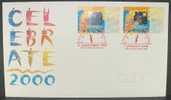Australia 2000 Celebrate FDC- 2 Stamps, 1999 And 2000 Postmarks - Storia Postale