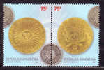 2004 ARGENTINA COIN 2V Stamp - Ongebruikt