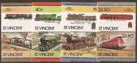 ST VINCENT - 1984 Trains. Scott 787-9. MNH ** - St.Vincent (1979-...)