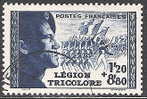 Q580.-.FRANCE / FRANCIA .-.1942- YVERT # : 565 -  " LEGION TRICOLORE / SEMIPOSTAL " - USED - CAT VAL : 12.50 EUROS - Gebruikt