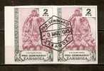 SPAIN 1945 PRO SEMINARIO  ZARAGOZA PAIR IMPERF #2 - Fiscale Zegels