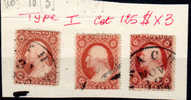 USA 1857-60, Washington 3c,  Yv.  10,   3 Nuance De Ce Timbre Coté 125 $ = 375$ - George Washington