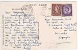 2 D Marron, 3 D Violet  / Carte De Harlow Essex Du 13 Aug 1965  Pour La France, 2 Scans,pli Angle Inf Gau - Covers & Documents