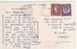 2 D Marron, 3 D Violet  / Carte De Harlow Essex Du 13 Aug 1965  Pour La France, 2 Scans,pli Angle Inf Gau - Storia Postale